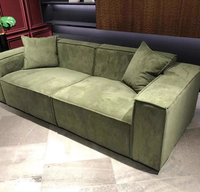 Ensemble de canapé modulable en flanelle personnalisable, canapé convertible pour salon, mousse haute densité, compressible, pliable, carré