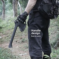 Hache tactique d'extérieur en acier inoxydable, hache tactique multifonctionnelle à double tête, hache de chasse Tomahawk, hache de camping