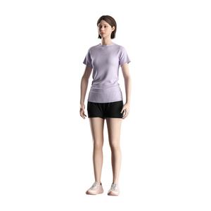 T-shirt de sport personnalisé pour femme, léger, violet, avec maille respirante pour la gym, le yoga et l'entraînement - Product Image 3