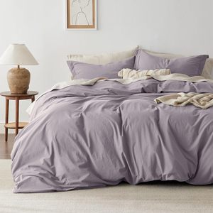 Ultra Soft 100% Cotton 3 Piece Duvet Cover Set <strong>Lavender</strong> Luxury <strong>Bedding</strong> For Modern Bedroom - Product Image 3
