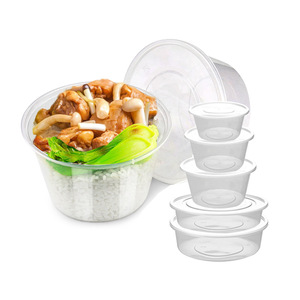 Emballage à emporter Oem odm, 50 pièces, emballage en plastique jetable micro-ondable, contenant alimentaire rond étanche avec couvercle - Product Image 4