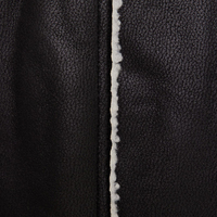 Benutzer definierte Neuankömmling Cropped Faux Shear ling Lederjacke Warm und Mode Reiß verschluss Winter Black Women Coats