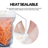 Vente en gros de papier d'aluminium réutilisable écologique de qualité alimentaire sac d'emballage de bonbons en plastique transparent debout avec fermeture éclair