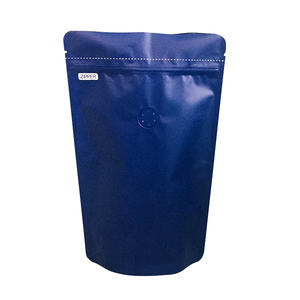 Sachets d'emballage pour grains de café en aluminium à fond plat, sachets de café instantané avec valve et fermeture éclair - Product Image 3