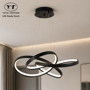 Modern Metal Chandelier 69W Led Tricolor Adjustable Height Pendant For Dining Room Living Room Indoor Home Decor - Product Image 1