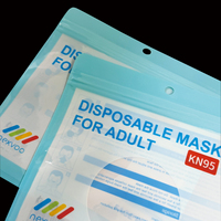Sacs en plastique PE avec impression personnalisée, pochette à fermeture éclair avec trou de suspension, sacs à fermeture éclair transparents avec fenêtre pour l'emballage de masques jetables