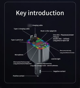 Siêu nhanh sạc xe sạc Type-C bộ sạc Adapter FM Transmitter kéo ra 2 cáp có thể thu vào - Product Image 6