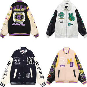 Veste de baseball pour homme personnalisée, streetwear, broderie lourde, flocage, patchwork, style baseball - Product Image 1