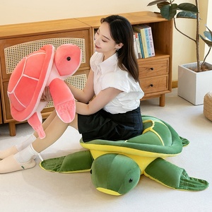 Juguetes de peluche de tortuga de 23cm, cojín suave de tortuga, almohada <span class=keywords><strong>Oogway</strong></span>, respaldo de tortuga de ojos grandes, muñecos de animales marinos rellenos, regalo para niños - Product Image 1