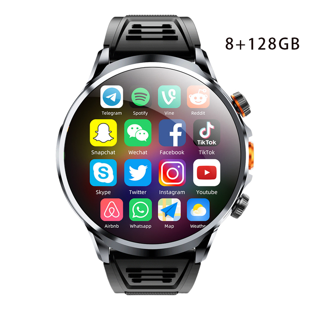4G LTE SIM Card Android Smart Watch NFC Super Charging 3+32GB H88 Unisex AMOLED Display GPS Positioning Camera Video Call