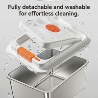 Conteneur de stockage portable pour aliments pour animaux de compagnie en acier inoxydable 24L avec couvercle à ouverture par pression, joint en silicone hermétique et suivi de la date de fraîcheur