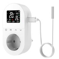 Thermostat WiFi LCD Tuya 16A, thermostat sans fil à brancher, prise électrique, contrôleur de température, commande vocale pour Alexa