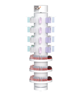 Présentoir circulaire en métal pour panneaux perforés, présentoirs pour cosmétiques et vernis à ongles, étagères pour magasins de détail, présentoirs rotatifs pour panneaux perforés