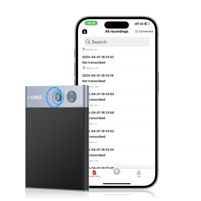JingZhi AI Voice Recorder 64GB/128GB Memory APP Control /WAV Audio Format Transcription Summarization ChatGPT TYPE-C for