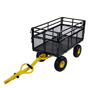 Garden Car Double Layer <b>Folding</b> Steel Mesh Cart 96x51cm 900lb Capacity Four Wheel Transport <b>Trailer</b> - Product Image 3