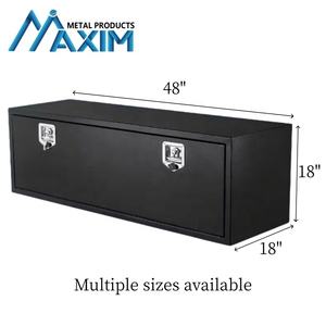 Boîte à outils robuste en acier noir pour le dessous de caisse de camion |   Coffre de rangement étanche avec serrure en T - Product Image 6