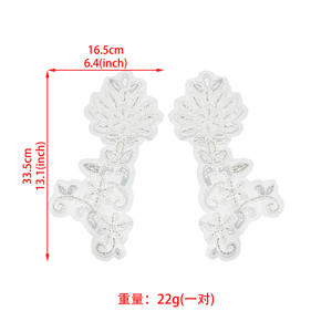 Applique de dentelle de luxe brodée de perles et de sequins en forme de fleur pour la décoration de vêtements, robes de mariée et accessoires de couture DIY - Product Image 4