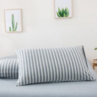 Taie d'oreiller enveloppe en jersey de coton 100% doux et confortable, taille personnalisée, rayée, pour la maison