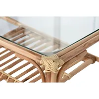 Table basse en rotin et bambou 76x46x40 Naturel