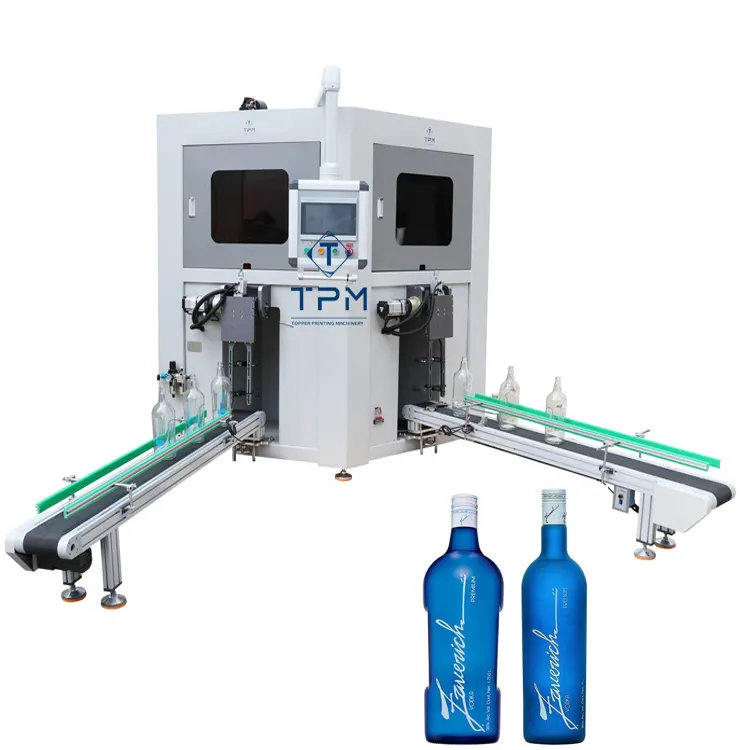 Automatische Cilindrische Multicolor Uv Glas Plastic Fles Zeefdruk Printer Machine