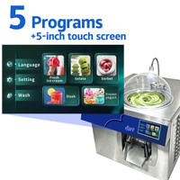 Machine à glaces italienne commerciale verticale automatique à cylindre de 6 L, monophasée, en acier inoxydable 304