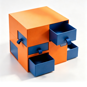 Custom Cardboard Storage <b>Units</b> <b>Drawer</b> Combinations Space Saving Design for Office Supplies <b>Small</b> Items Modular Storage Box - Product Image 1