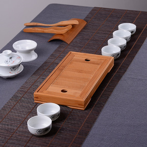 ถาดชาไม้ไผ่ขนาดเล็ก ดีไซน์เรียบง่าย สำหรับการชงชาแบบแห้ง ใช้ในบ้าน - Product Image 2