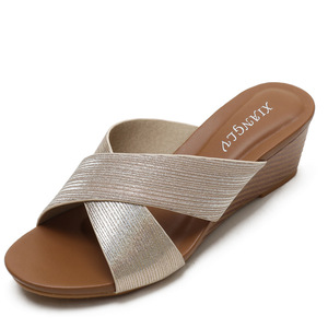 Women's Wedge <b>Sandals</b> Open Toe Faux Leather Mid Heel Comfort Summer Slip-On Elegant Style Drop Shipping - Product Image 6