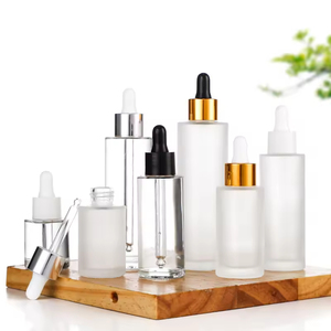 Bouteille d'huile cosmétique en verre dépoli de taille personnalisée Flacon compte-gouttes d'huile en verre dépoli transparent pour emballage de compte-gouttes de sérum de parfum - Product Image 3