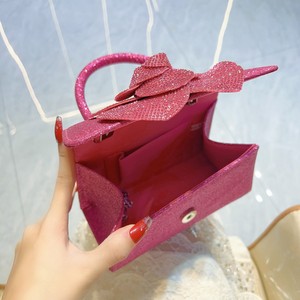 Women's New Celebrity Shiny Rhinestone Rose Flower Chain <b>Small</b> Square Crossbody <b>Bag</b> Portable Polyester Magnetic Tanjing - Product Image 3