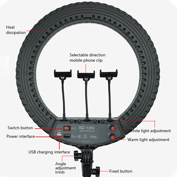 Autres accessoires pour appareil photo Anneau lumineux à LED Anneau lumineux à LED circulaire avec support avec trépied pour maquillage Vidéo Youtube