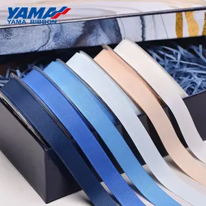 Yama工場卸売ポリエステル固体色リボン100ヤードあたりロールグログランリボン