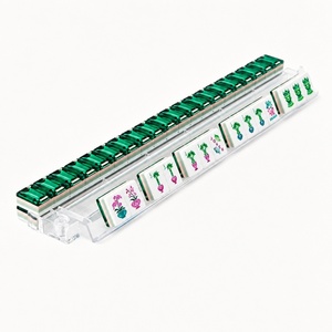 Mahjong américain Green Diamond en acrylique imprimé à l'intérieur, mini mahjong roulé à la main, transfrontalier Europe - Product Image 4