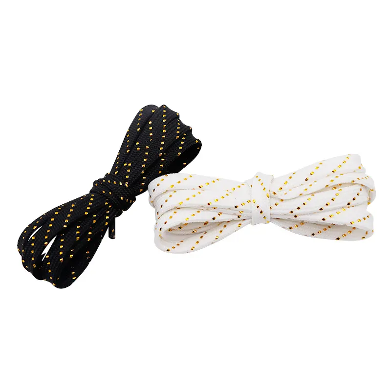 Weiou Hot Sale Top10 Amazn, EBay Glitter Black White Gold Shiny Flat Sparkle Unique Bootlaces Metallic Shoelaces