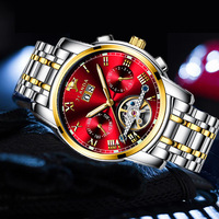 Montre mécanique de luxe personnalisée pour homme, bracelet en acier inoxydable, boîtier en alliage, cadran à phases lunaires, étanche 30M, multifonctionnelle, OEM
