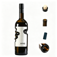 750ML Unieke handgreep lege amberkleurige glazen wijnfles met aangepaste zeefdruk logo sticker voor rode wijn en fruitlikeur