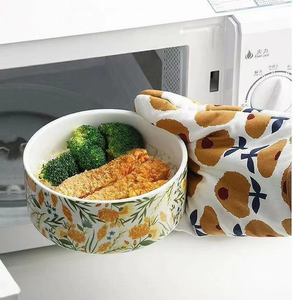 <span class=keywords><strong>Gant</strong></span> de cuisine en coton imprimé clair <span class=keywords><strong>gant</strong></span> de cuisine gants de four résistants à la chaleur - Product Image 4