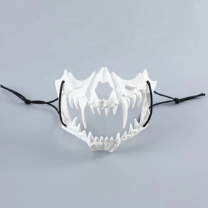 Máscara <span class=keywords><strong>de</strong></span> media cara <span class=keywords><strong>de</strong></span> Halloween, tigre negro, <span class=keywords><strong>noche</strong></span>, tenedor, cielo, perro, hombre, Lobo, máscara, traje <span class=keywords><strong>de</strong></span> actuación <span class=keywords><strong>de</strong></span> baile - Product Image 2