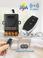 Interrupteur à distance sans fil RF 433Mhz, AC75-220V 30A, émetteur DC 12V, bouton marche/arrêt, télécommande pour pompe à eau, moteur, lumière LED