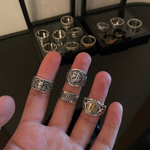 Anillo Abierto Ajustable <span class=keywords><strong>de</strong></span> Aleación Vintage para Hombre, Diseño <span class=keywords><strong>de</strong></span> Nicho Hip-Hop, Cruz <span class=keywords><strong>de</strong></span> Marca Moderna, Estilo Minimalista, Anillo para el Dedo Índice - Product Image 4