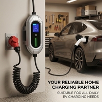 Chargeur EV portable Type 1 J1772 3,5 kW IP54 Câble de 5 m Courant réglable 16A Prise et charge Utilisation domestique intelligente