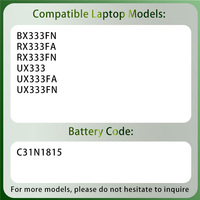 Batería de Repuesto Original para Portátil C31N1815 para Asus BX333FN RX333FA RX333FN UX333 UX333FA UX333FN