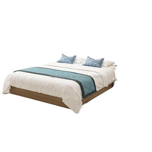 OEM ODM Custom Made Modern Hotel Bedroom Furniture Wooden Bed Fame <b>Headboard</b> Nightstands for 3 Star Hotel Renovation Project - Product Image 6
