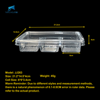 Boîte à pâtisserie transparente en PET à 6 compartiments avec séparateurs et couvercle plat pour l'emballage de desserts et de biscuits, vente en gros personnalisée