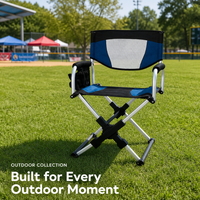 Chaise de Réalisateur Pliante Portable avec Poche Latérale, Accoudoir Rembourré, Cadre en X en Aluminium – Idéale pour le Camping, les Pique-niques, la Photographie et le Cinéma en Extérieur