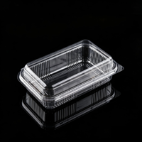 Boîte à hot-dogs jetable en PET transparent, écologique, avec couvercle articulé, pour saucisses, pains, vente à emporter, qualité alimentaire, chewing-gum, sushis