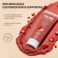 OEM/ODM Klantspecifieke Biologische Aardbeien Scrub met Hyaluronzuur, Vitamine C, Ceramide, Chemische Dieptereiniging, Exfoliatie en Whitening
