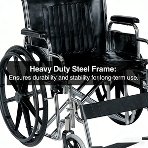 CA928B Heavy Duty <strong>Steel</strong> <strong>Wheelchair</strong> <strong>Chrome</strong> Frame Detachable Armrest Detachable Footrest Heavy Duty Economy <strong>Steel</strong> <strong>Wheelchair</strong> - Product Image 6