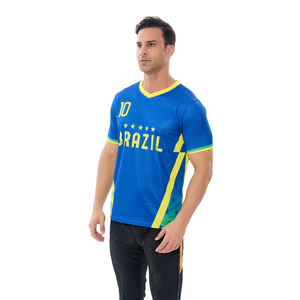 Maglia da <span class=keywords><strong>calcio</strong></span> brasiliana da trasferta con <span class=keywords><strong>stampa</strong></span> a trasferimento termico traspirante maglia da <span class=keywords><strong>calcio</strong></span> con nome personale n. 10 magliette da tifo - Product Image 4