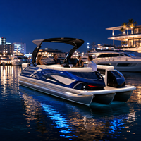 Bateau ponton de luxe sportif de 22 pieds au design innovant, pour 12 personnes, en aluminium, électrique, pour la pêche et les excursions de loisirs en groupe